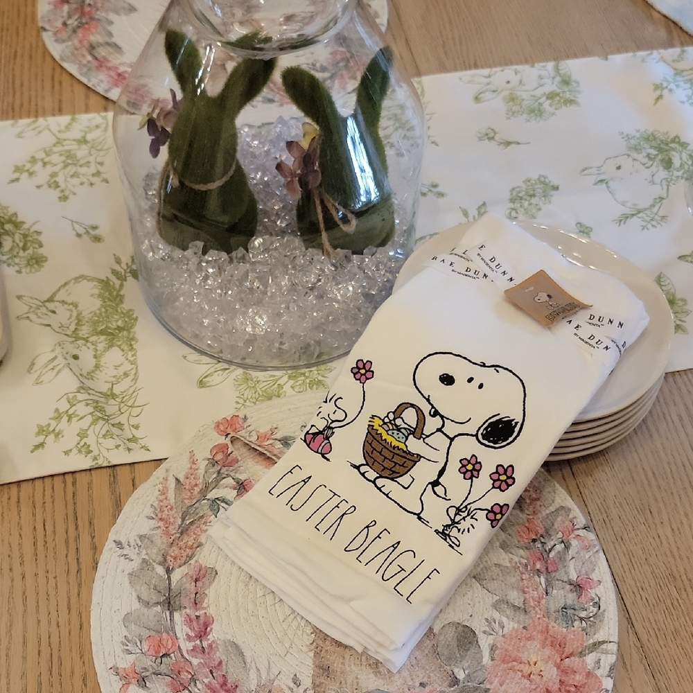 2PC PEANUTS × RAE DUNN KITCHEN TOWELS